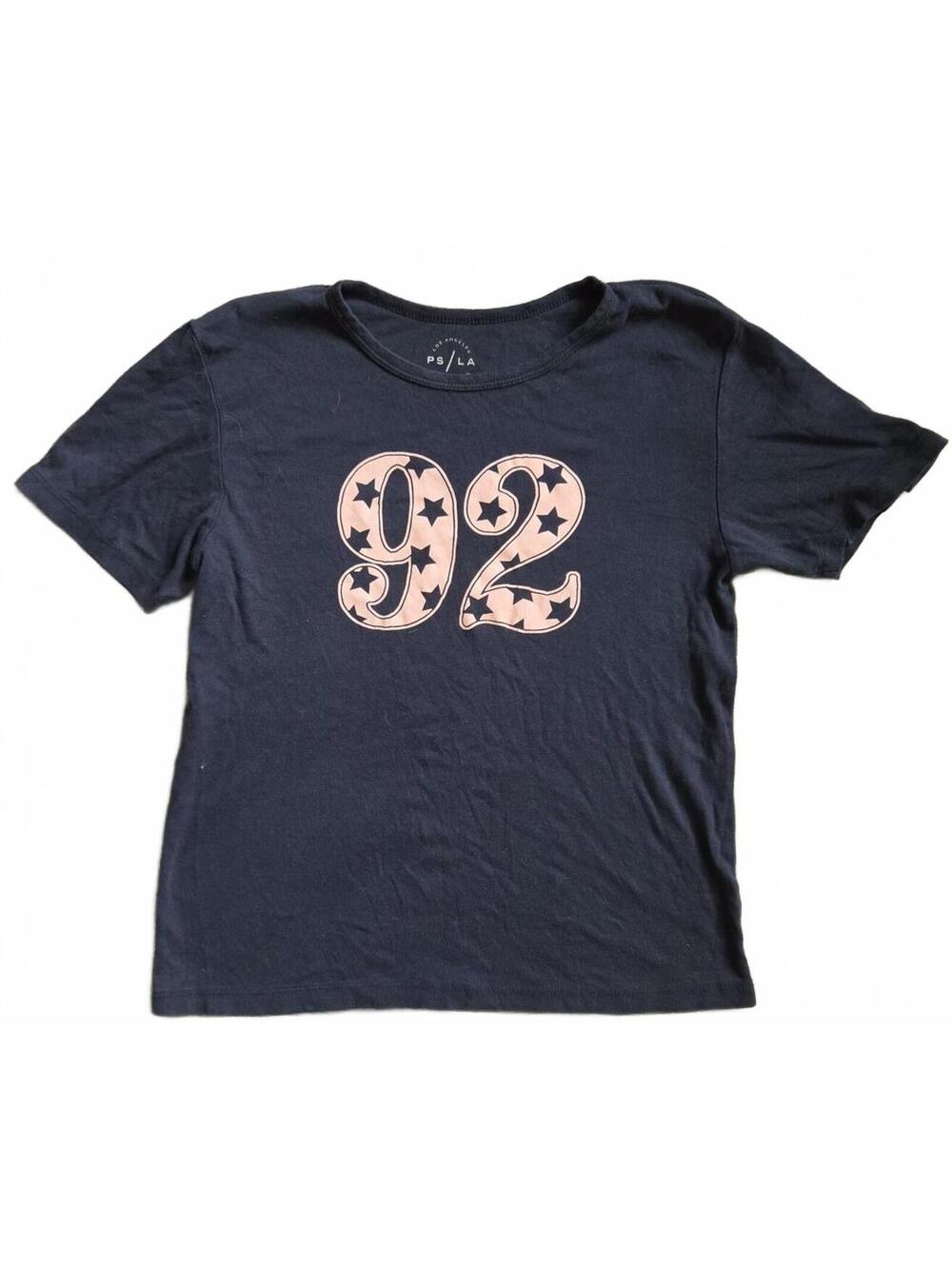 PS LA Black Graphic T-Shirt with Number 92 and Stars